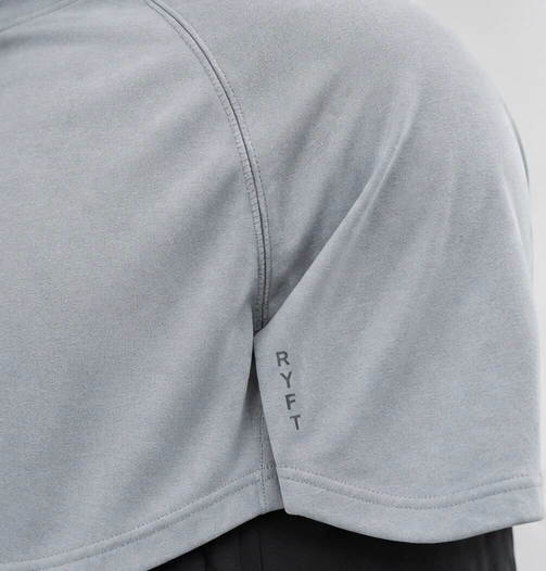 Aero Raglan Tee in Silver construction detail