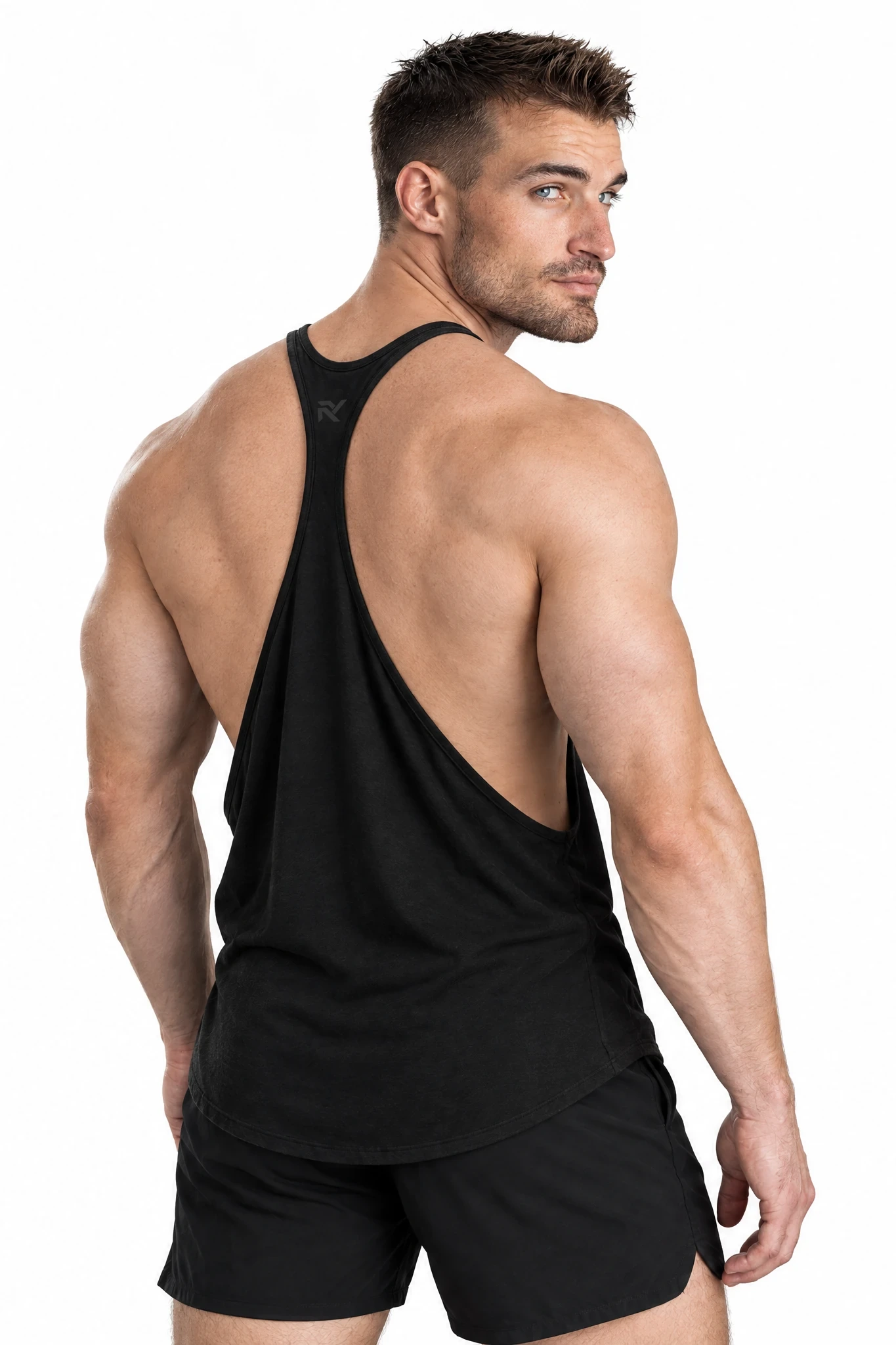 Line Stringer in Onyx, three-quarter back view, looking over the shoulder