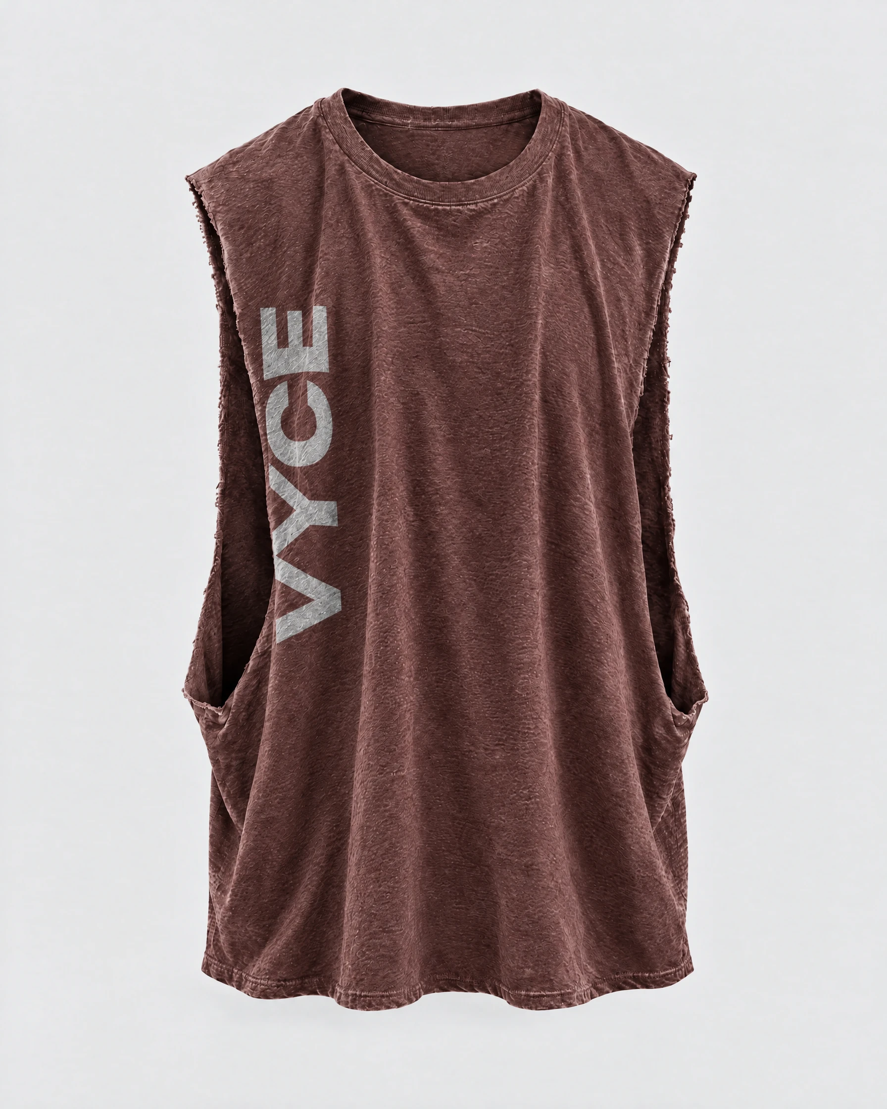 Vertical Cutoff in Oxblood, front garment view