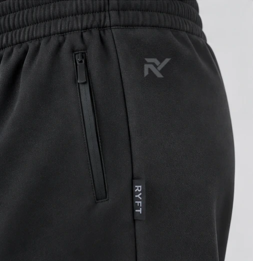 Frame Double-knit Pant in Onyx construction detail