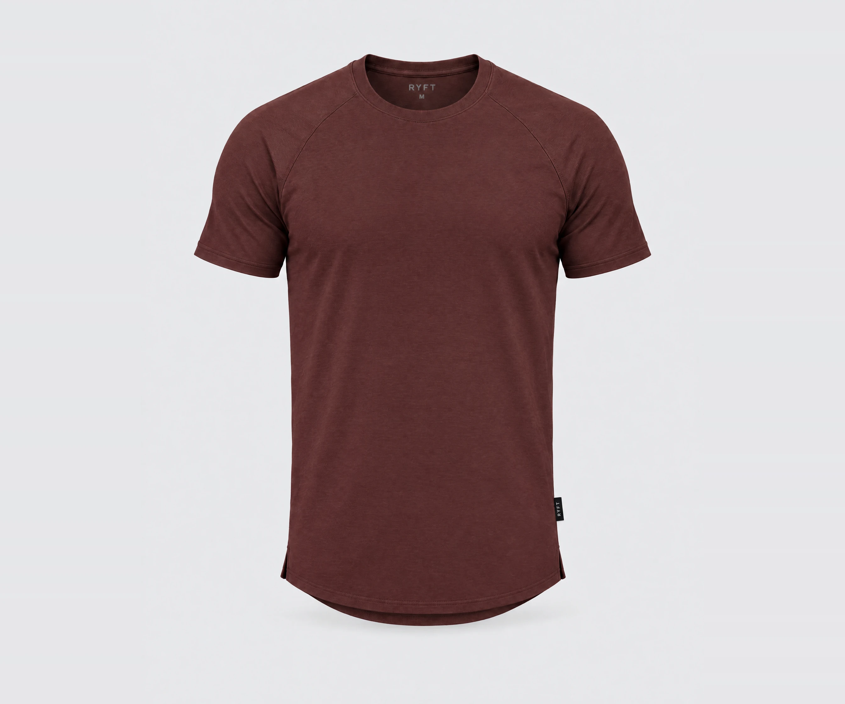 Obsidian Training Tee in Oxblood, front view