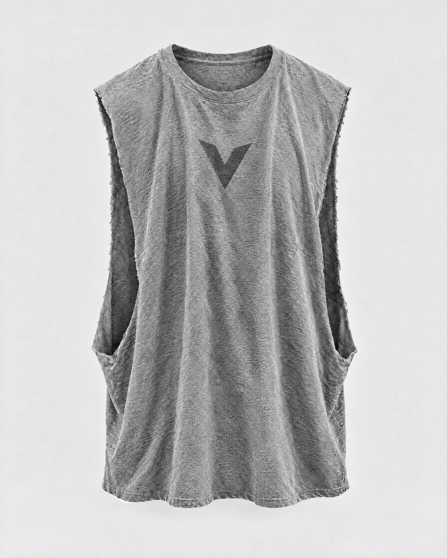 Signal Cutoff in Heather Grey, front garment view