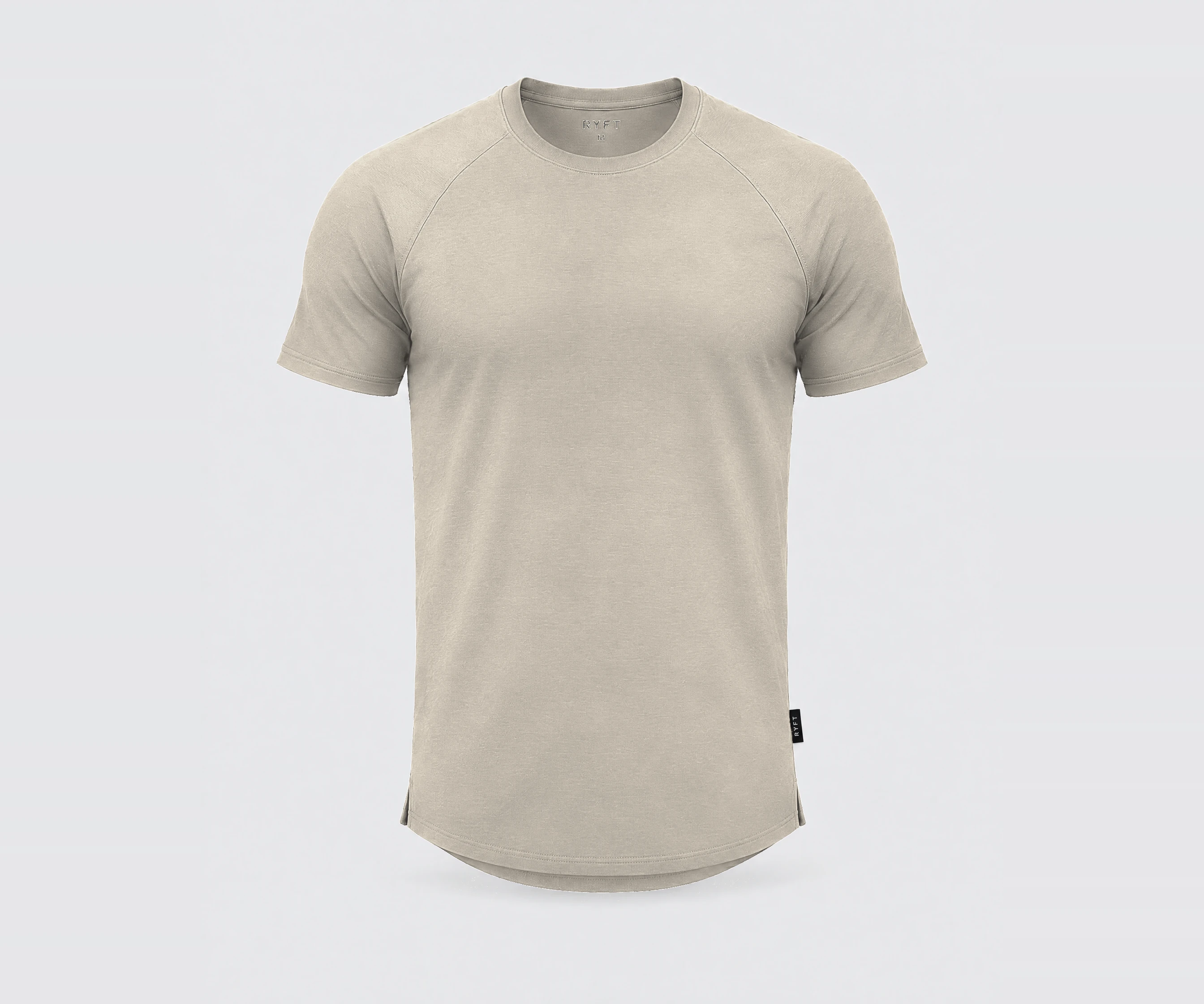 Obsidian Training Tee in Stone, front view