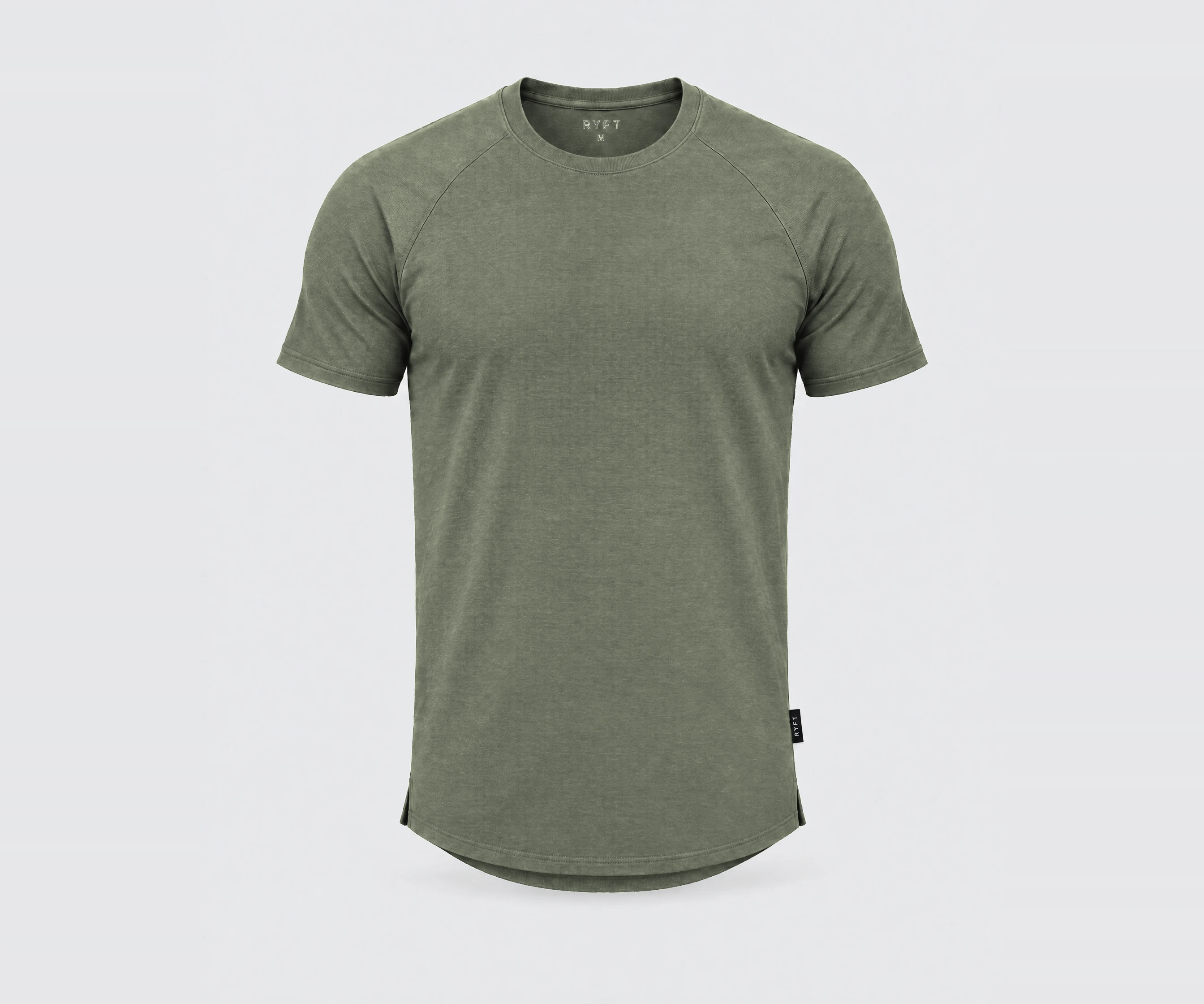 Obsidian Training Tee in Faded Olive, front view