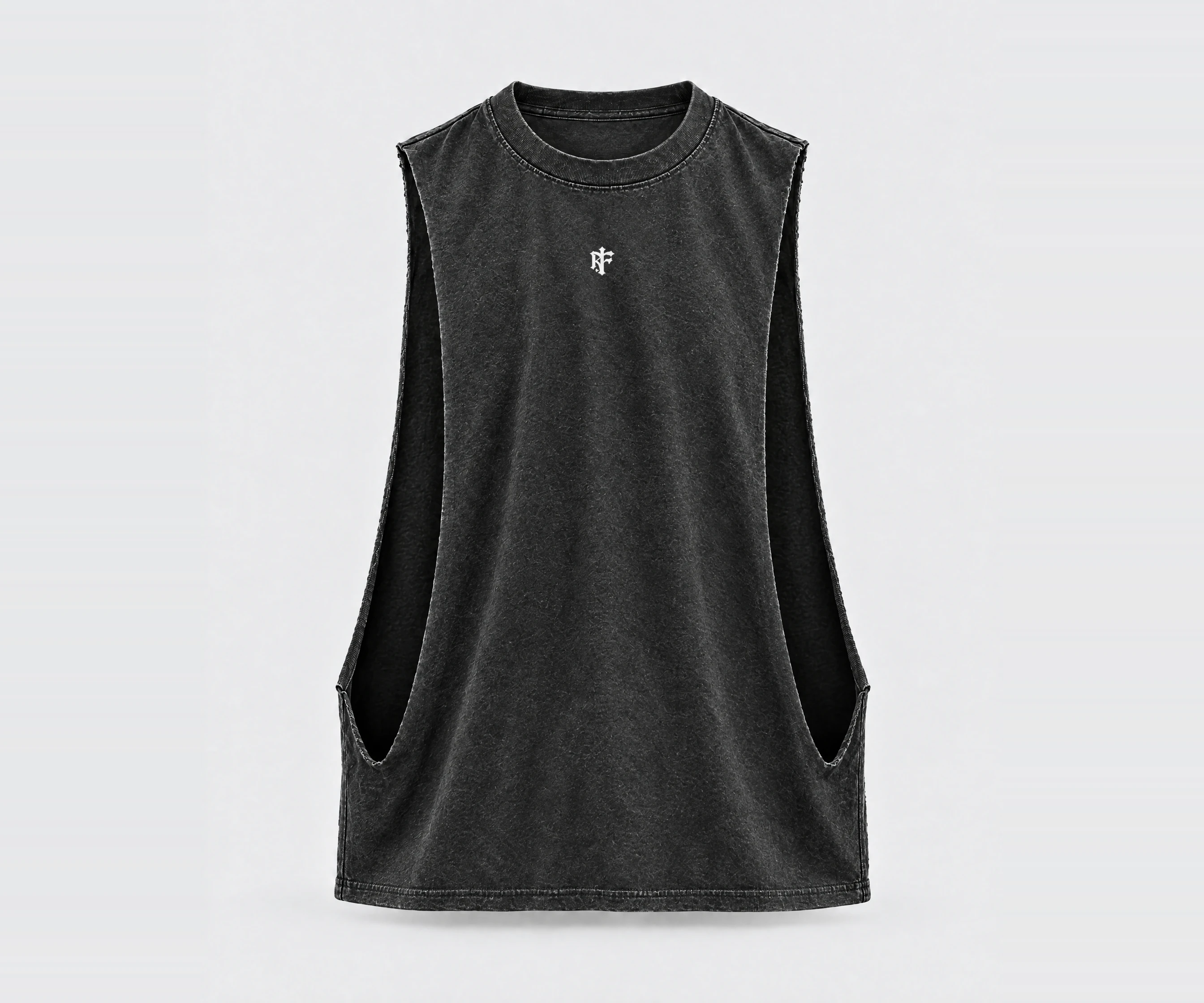 Campus Cutoff in Washed Black, front view