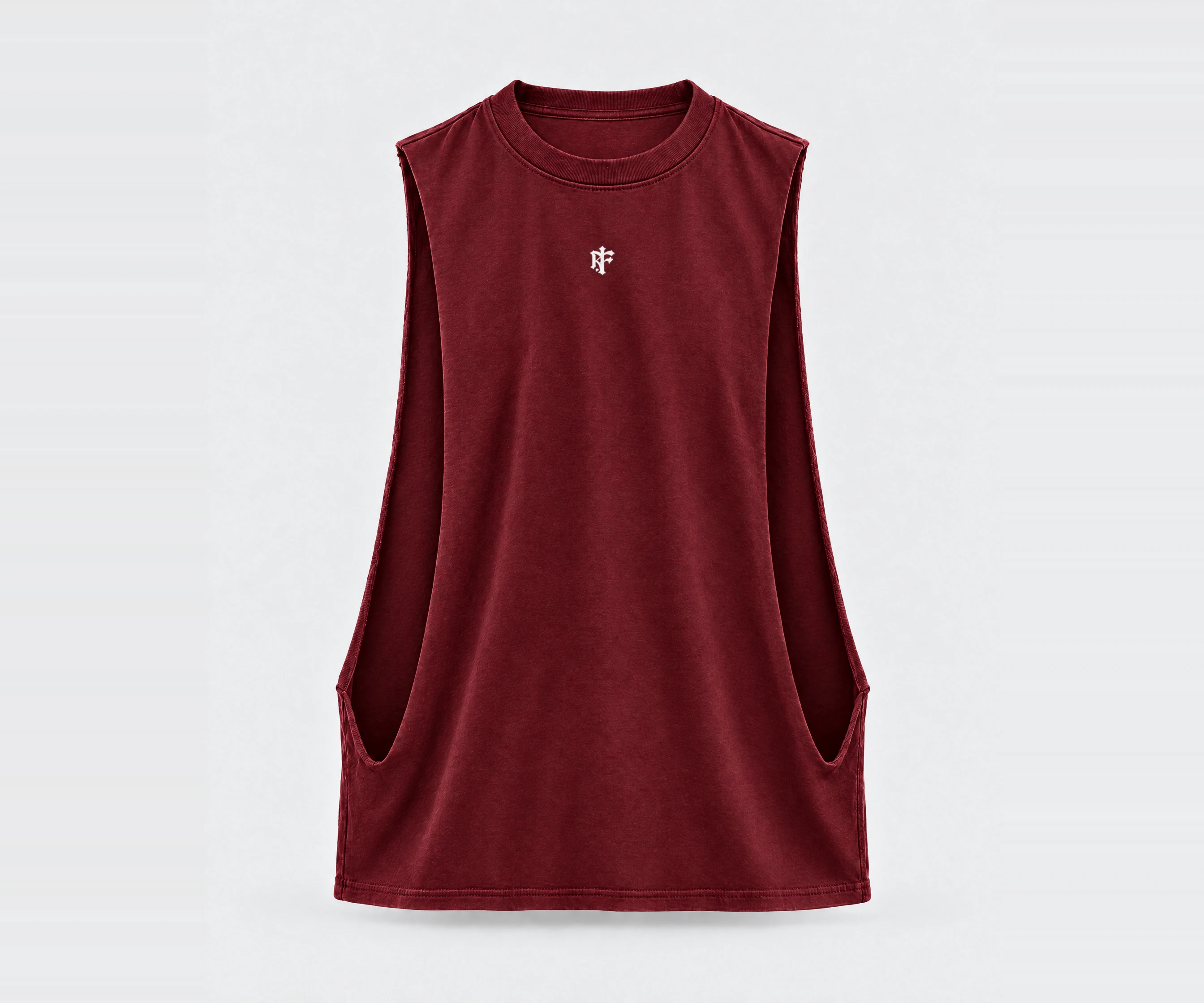 Campus Cutoff in Maroon, front view