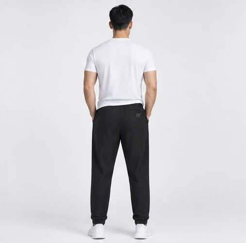 Frame Double-knit Pant in Onyx worn back