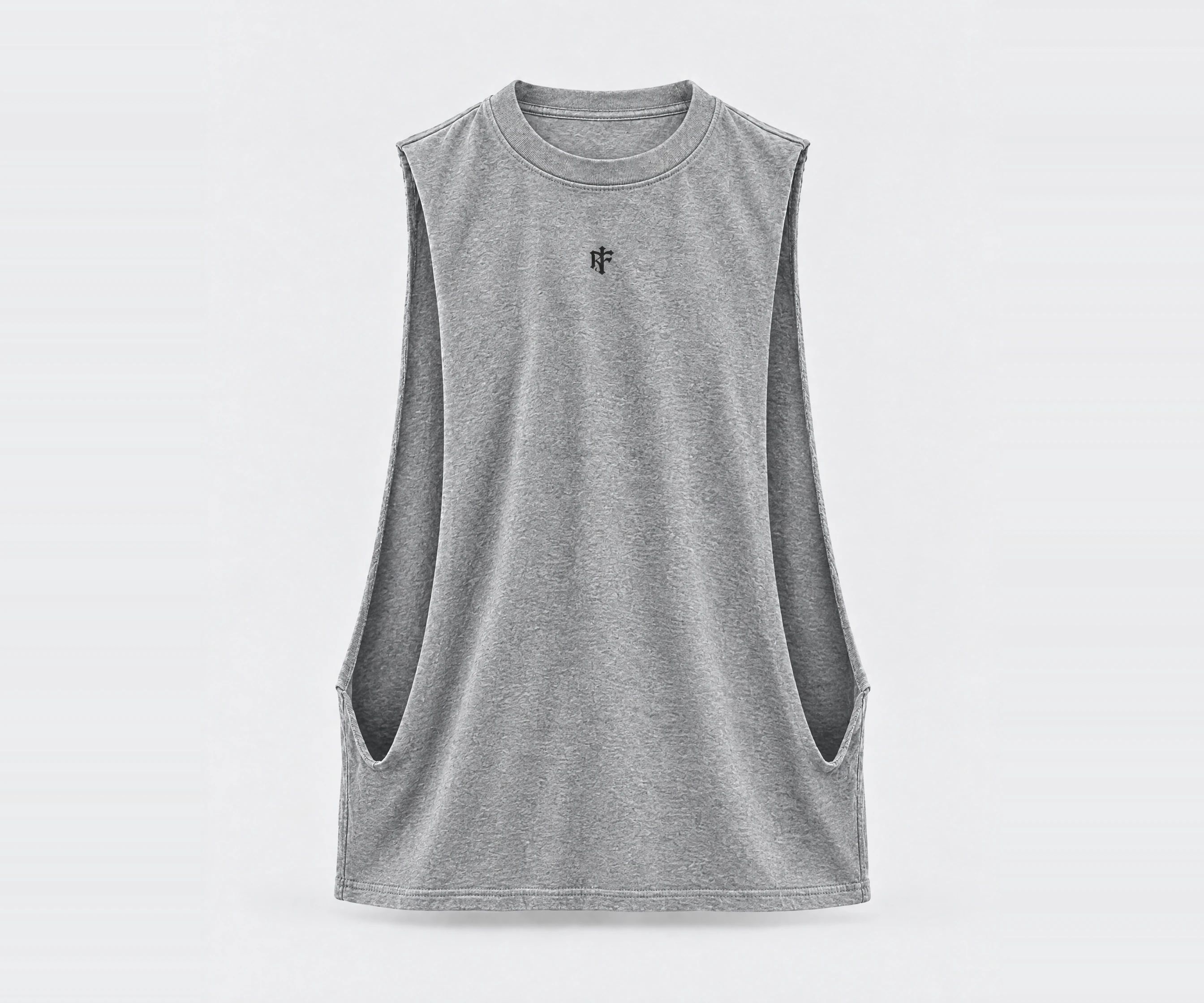 Campus Cutoff in Heather Grey, front view